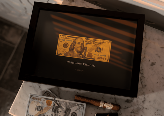 HARD WORK PAYS OFF GOLDEN BILL FRAME